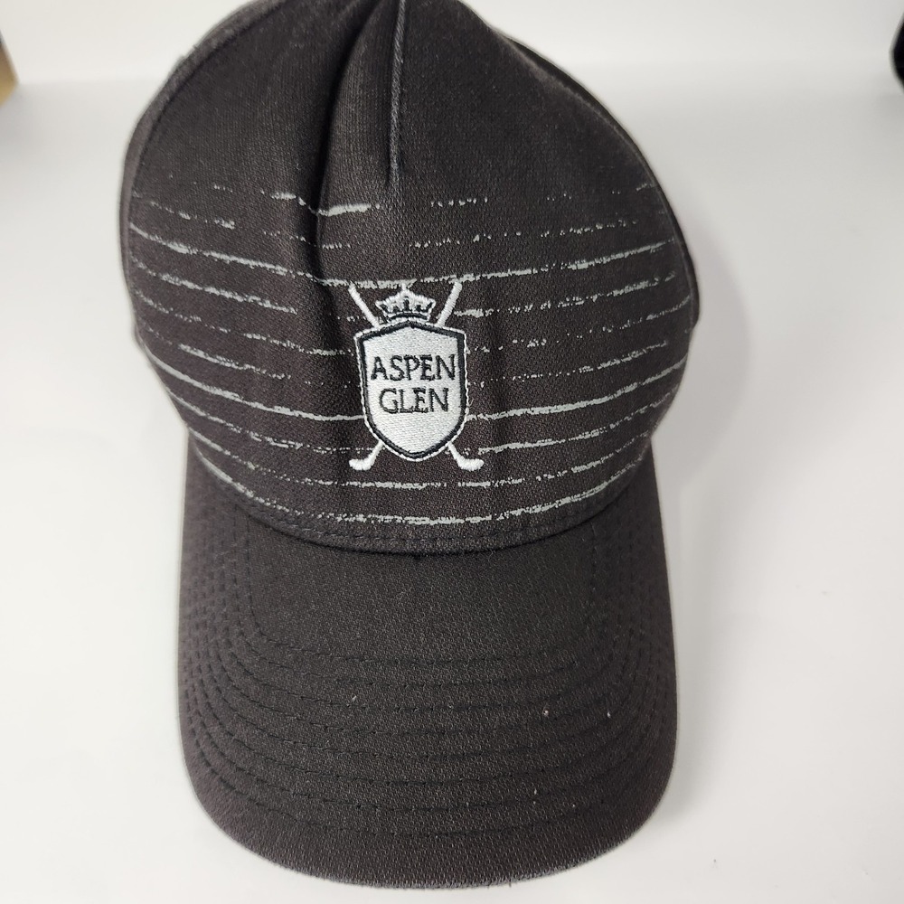 Aspen Glen Golf Hat Black Stretch Fit Yupoong 110 Flexfit Snapback Cap OSFM